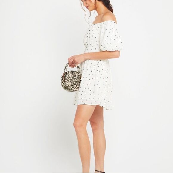 OPT Anthropology brand Valentina cream dress with black polka dots NWT size XS - Picture 4 of 16